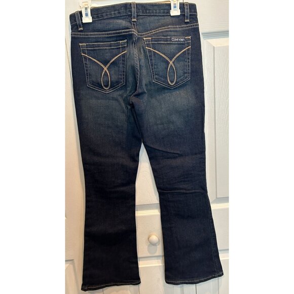 Vintage Calvin Klein Denim Blue Jeans size 4 Flare leg, Cotton Blend dark wash - Picture 3 of 6